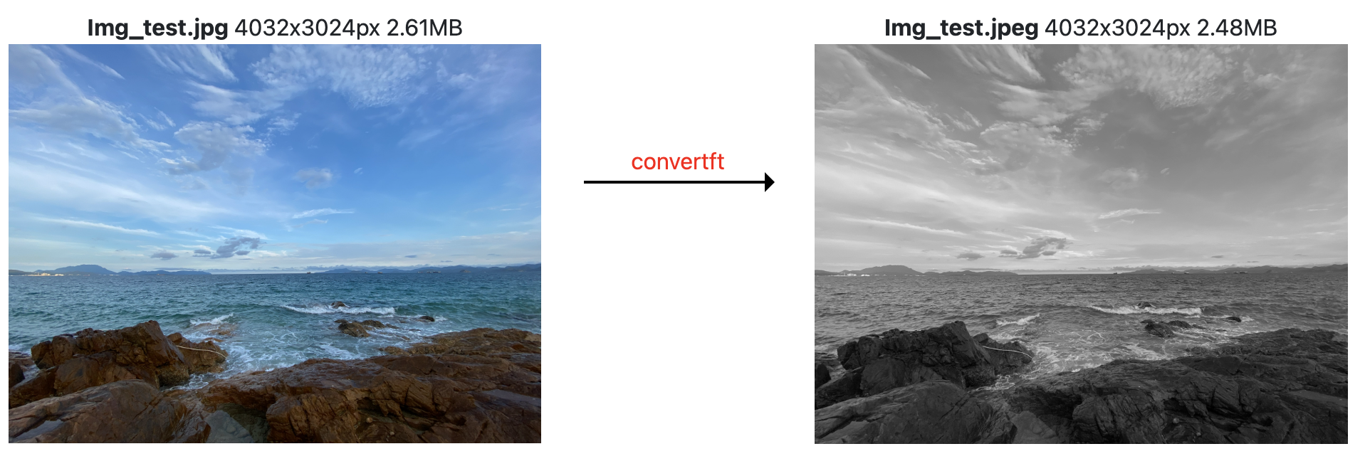 example of converting color image to grayscale image